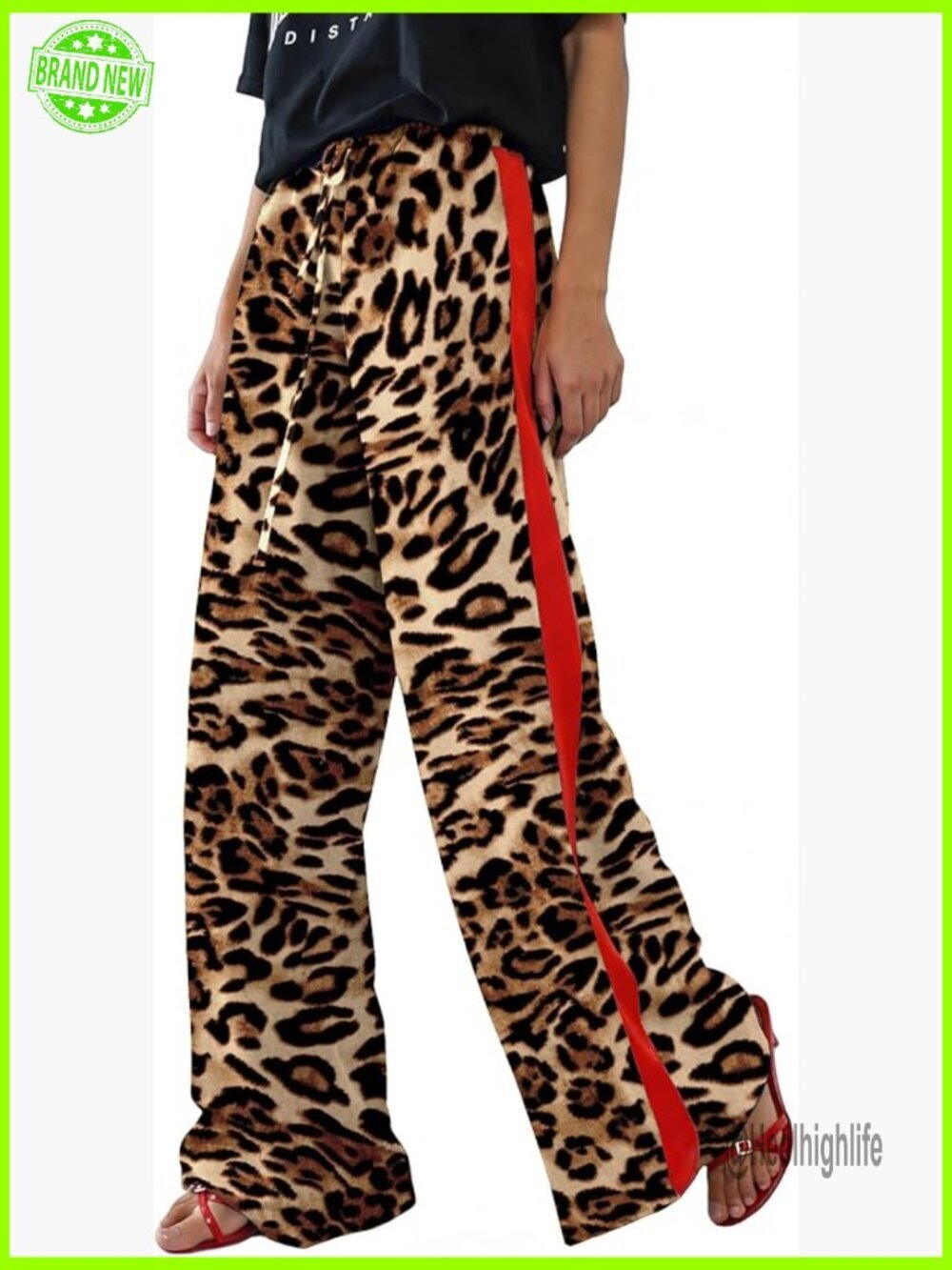 Wide Leg Palazzo Pants High Waisted Drawstring Casual Lounge Trousers with